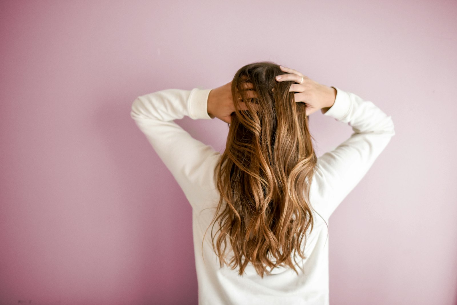Woman with glossy, freshly styled hair